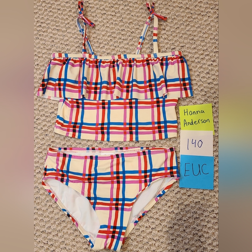 Hanna Andersson Kids Plaid Bikini - Red, Blue, White